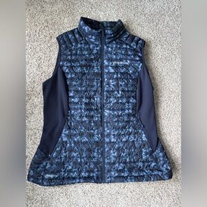 EDDIE BAUER FIRST ASCENT STORMDOWN 800 PRINT ZIP UP PUFFER QUILTED VEST LARGE